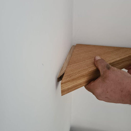 Solid Oak Floating Corner Shelf