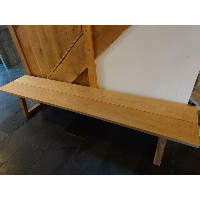 Solid Oak Indoor Bench With Oak Legs