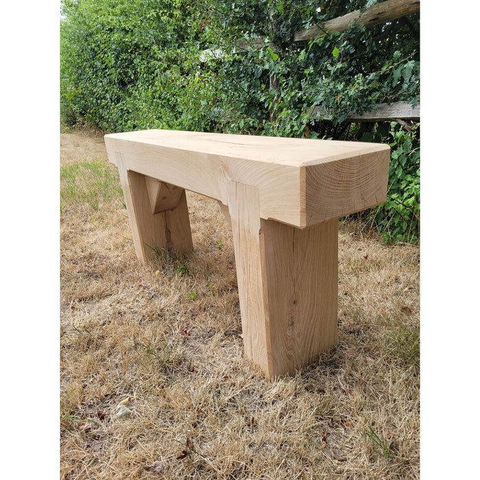 Solid French Oak Beam Garden Bench