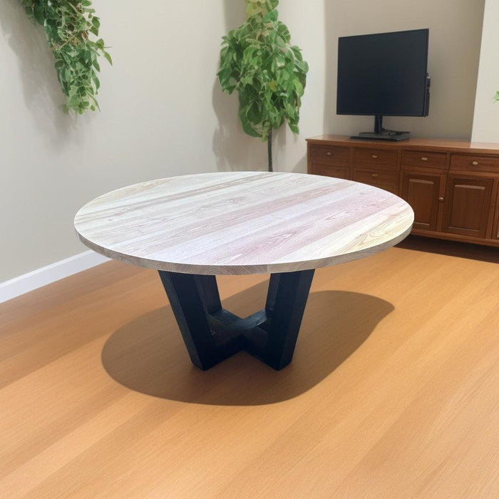 Handmade Ash Round Dining Table 1600mm - Fits 8, Free Shipping UK, Elegant Indoor Furniture