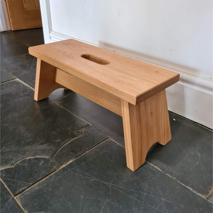 Handcrafted Oak CRACKET - Hop on/Foot/Milking/Child step stool, Plant stand