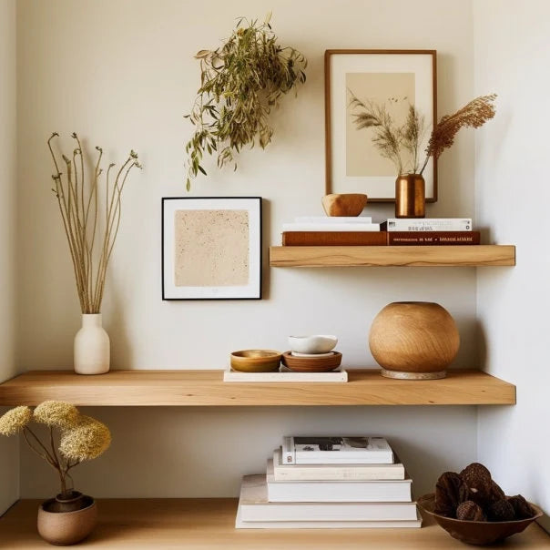 Straight Edge Handmade Oak Floating Shelf