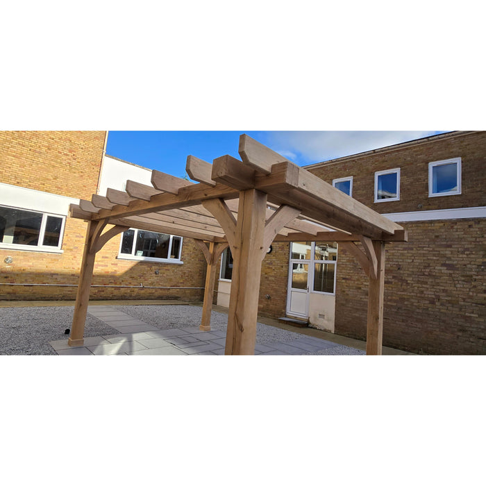 Premium Solid Oak Pergola Kit - Customizable and Ready-to-Assemble for Your Outdoor Living Space