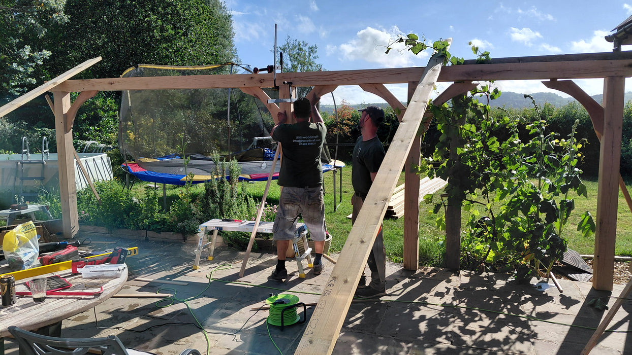 Premium Solid Oak Pergola Kit - Customizable and Ready-to-Assemble for Your Outdoor Living Space