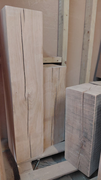 Fractal burned Solid Oak Block 150x150 / Side table