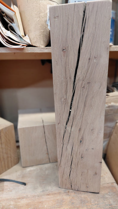 Fractal burned Solid Oak Block 150x150 / Side table