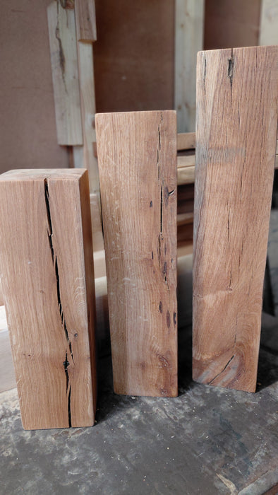 Fractal burned Solid Oak Block 150x150 / Side table