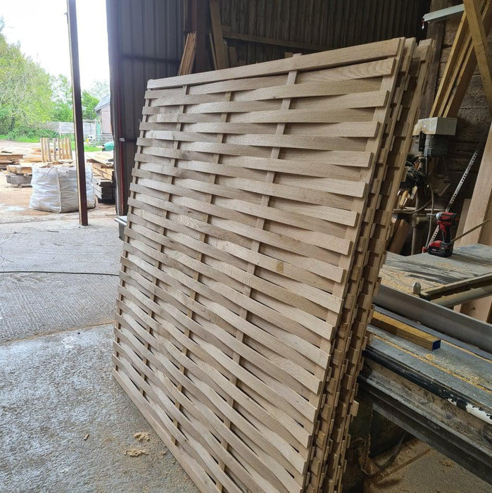 Solid Oak Woven Fence Panel 6'X6'