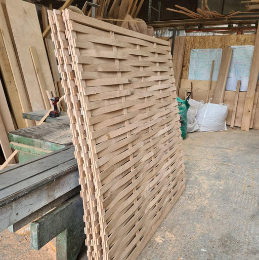 Solid Oak Woven Fence Panel 6'X6'