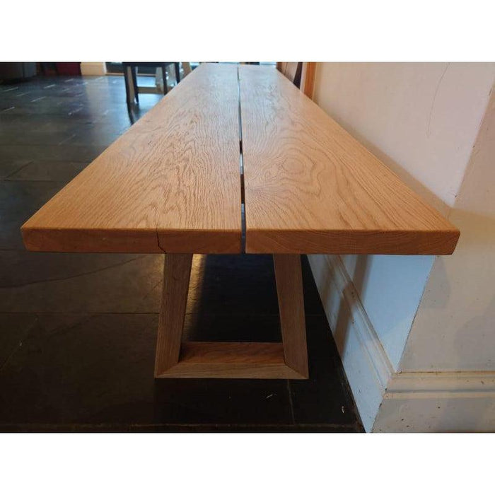 Solid Oak Indoor Bench With Oak Legs