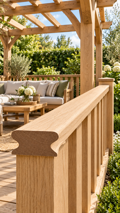 Solid Oak Crown Profile Handrail