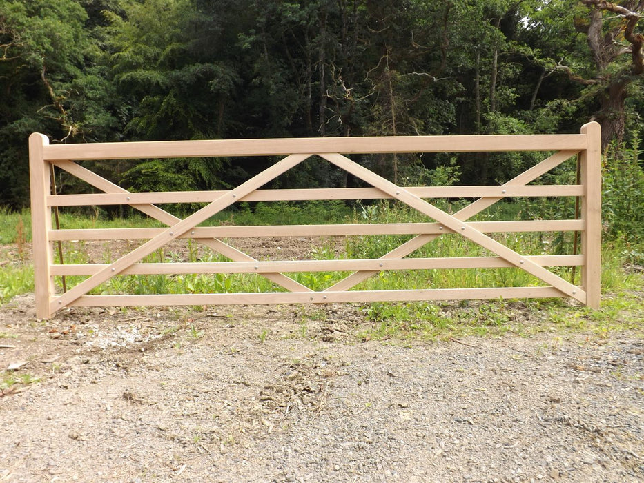 Solid European Oak 5 Bar Pedestrian Gate | Handmade | gardens, farms, driveways