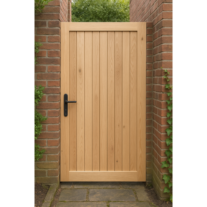 T&G Solid Oak Garden Gate - Handmade European Oak Side Gate