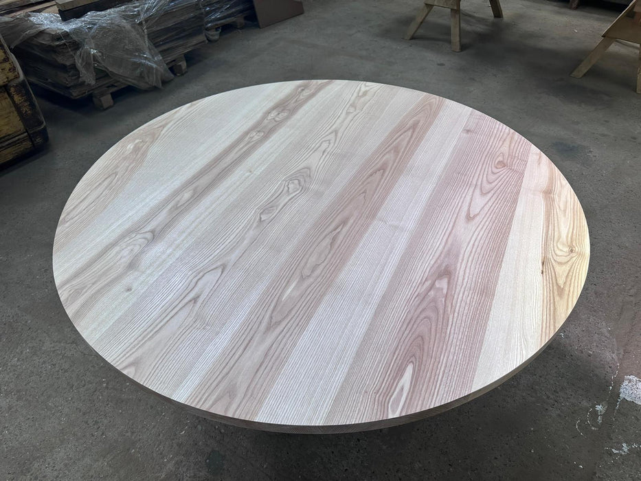 Handmade Ash Round Dining Table 1600mm - Fits 8, Free Shipping UK, Elegant Indoor Furniture