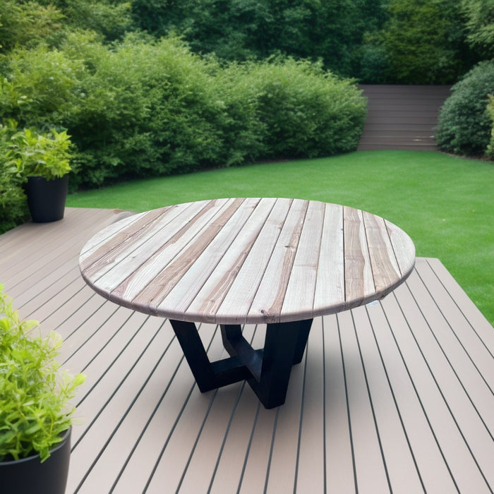 Handmade Ash Round Garden Table 1600mm - Fits 8, Free Shipping UK, Elegant Outdoor Furniture