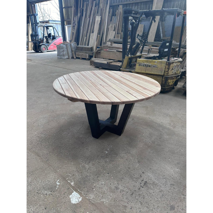 Handmade Ash Round Garden Table 1600mm - Fits 8, Free Shipping UK, Elegant Outdoor Furniture