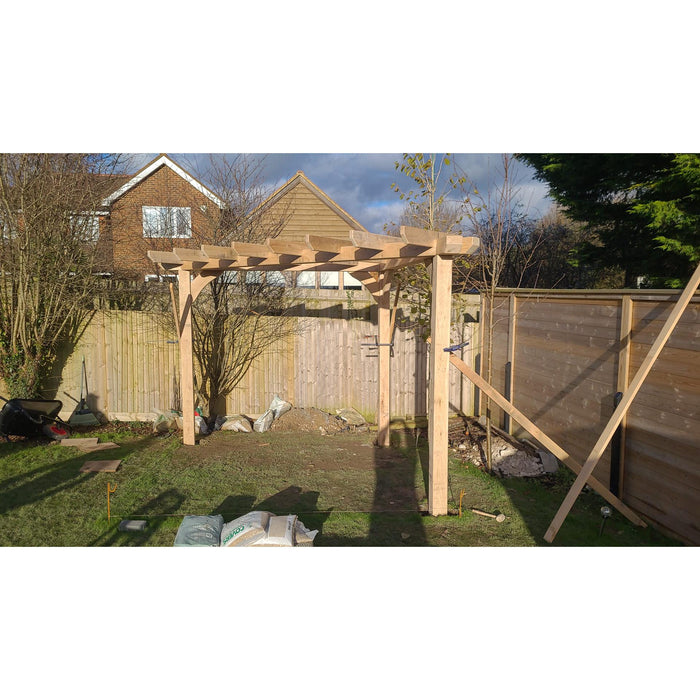 Premium Solid Oak Pergola Kit - Customizable and Ready-to-Assemble for Your Outdoor Living Space