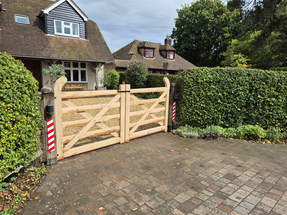 Solid European Oak 5 Bar Pedestrian Gate | Handmade | gardens, farms, driveways