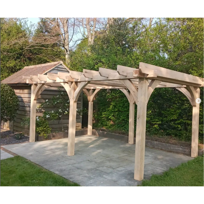 Premium Solid Oak Pergola Kit - Customizable and Ready-to-Assemble for Your Outdoor Living Space