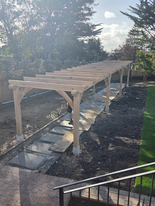 Premium Solid Oak Pergola Kit - Customizable and Ready-to-Assemble for Your Outdoor Living Space