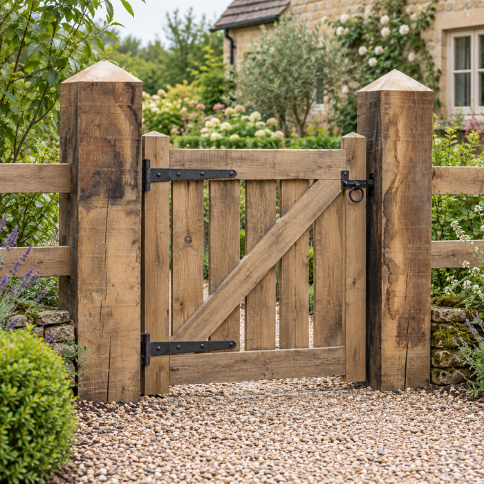 Pyramid Tops-Solid Oak Fence & Gate Posts
