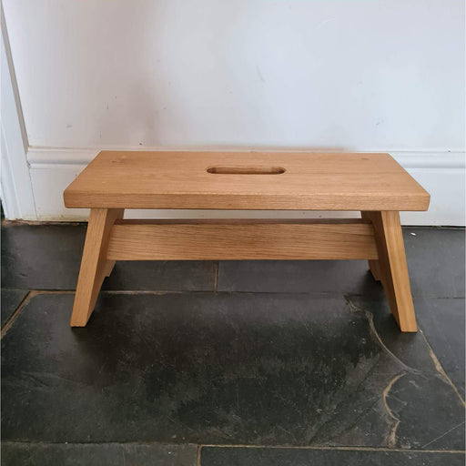 Handcrafted Oak CRACKET - Hop on/Foot/Milking/Child step stool, Plant stand